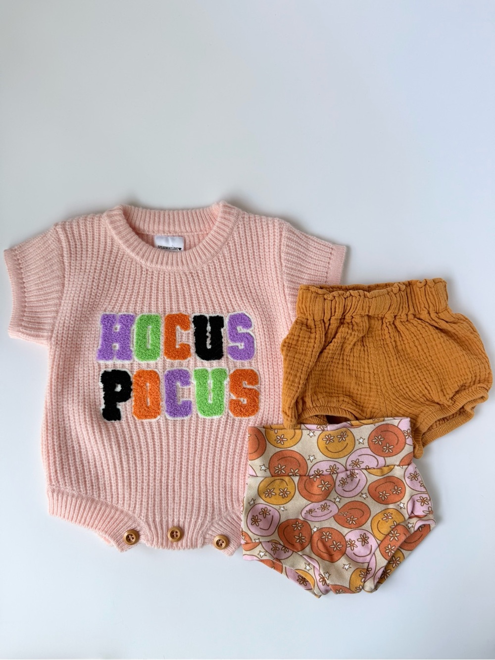 Spearmint Love Hocus Pocus Romper and Diaper Cover Bundle